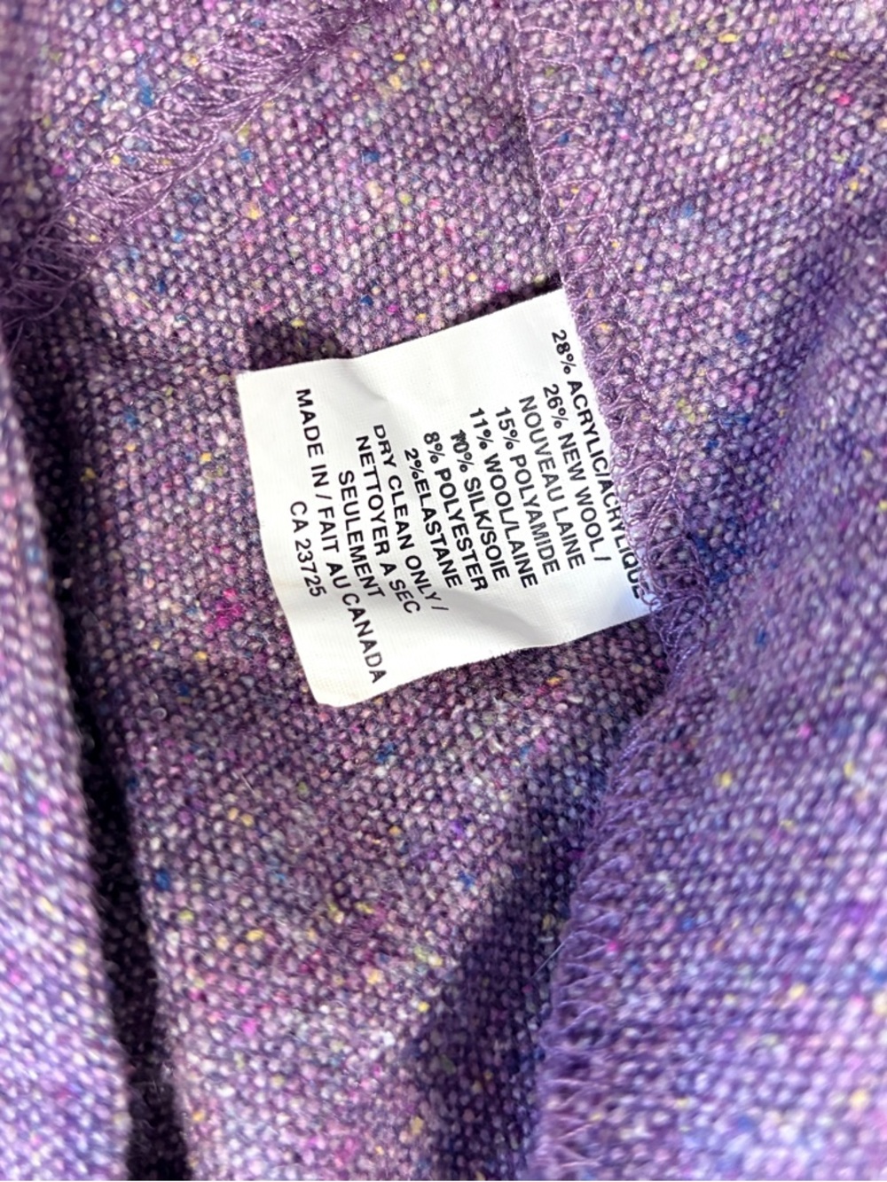 Aritzia Talula Babaton Wool Blend Pleated Mini Skirt Purple Tweed Size 2 - Picture 3 of 8